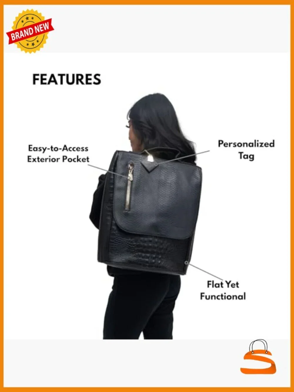 Vegan Leather Laptop Backpack for Travel Work Daily Use - Large Eco-Friendly